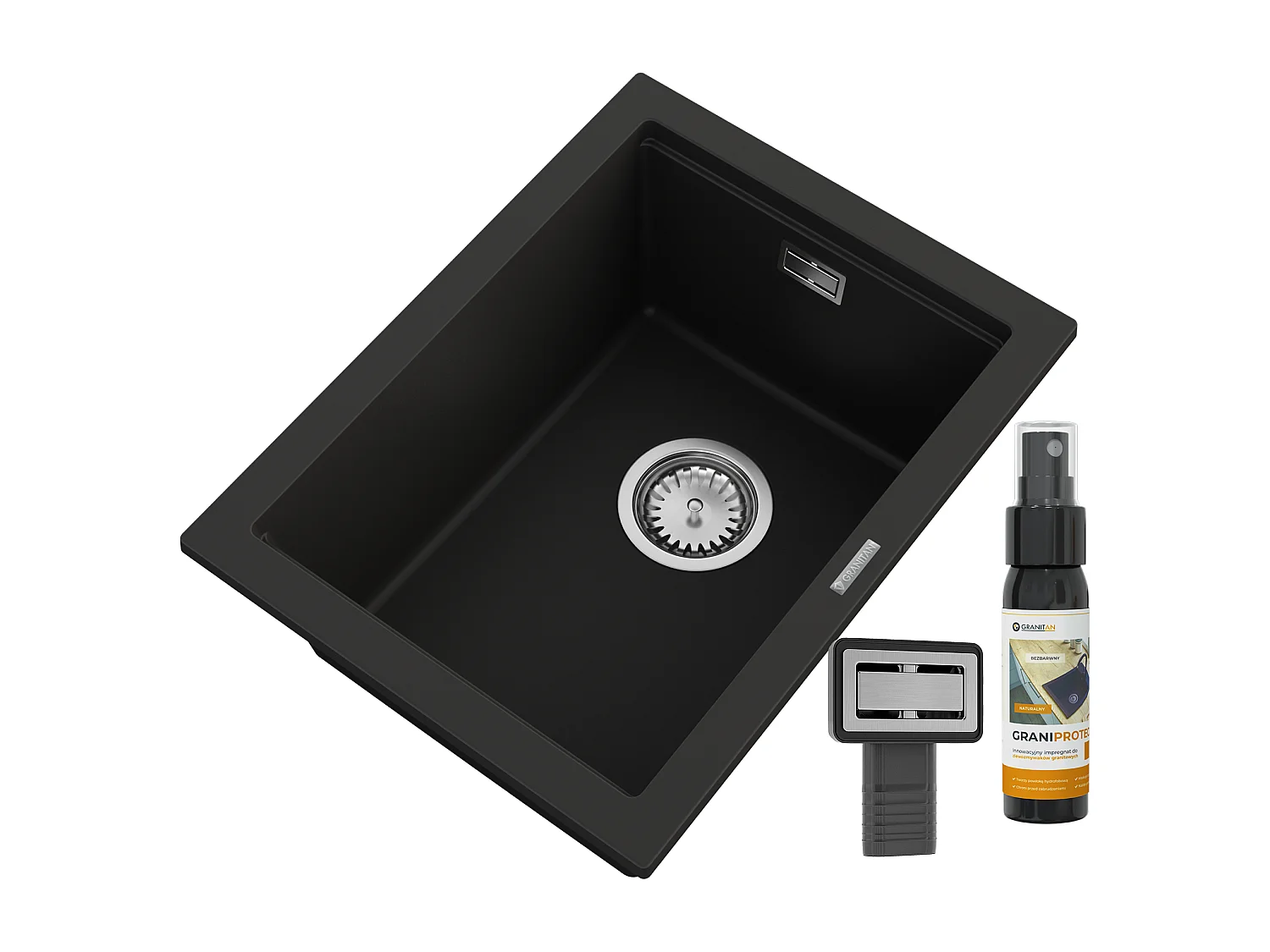 ÉVIER EN GRANIT SOUS PLAN RECTANGULAIRE TROP PLEIN TUGA38