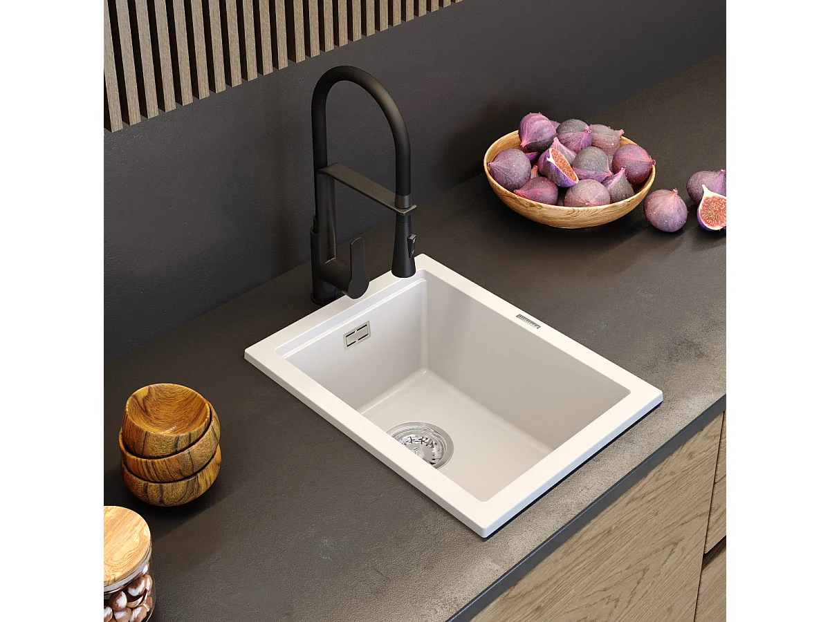 ÉVIER EN GRANIT SOUS PLAN RECTANGULAIRE TROP PLEIN TUGA38