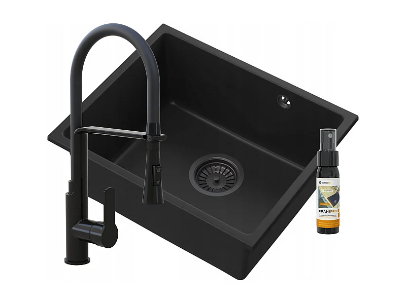 MANADO BLACK UNDERMOUNT SINK+VEGAS MIXER TAP