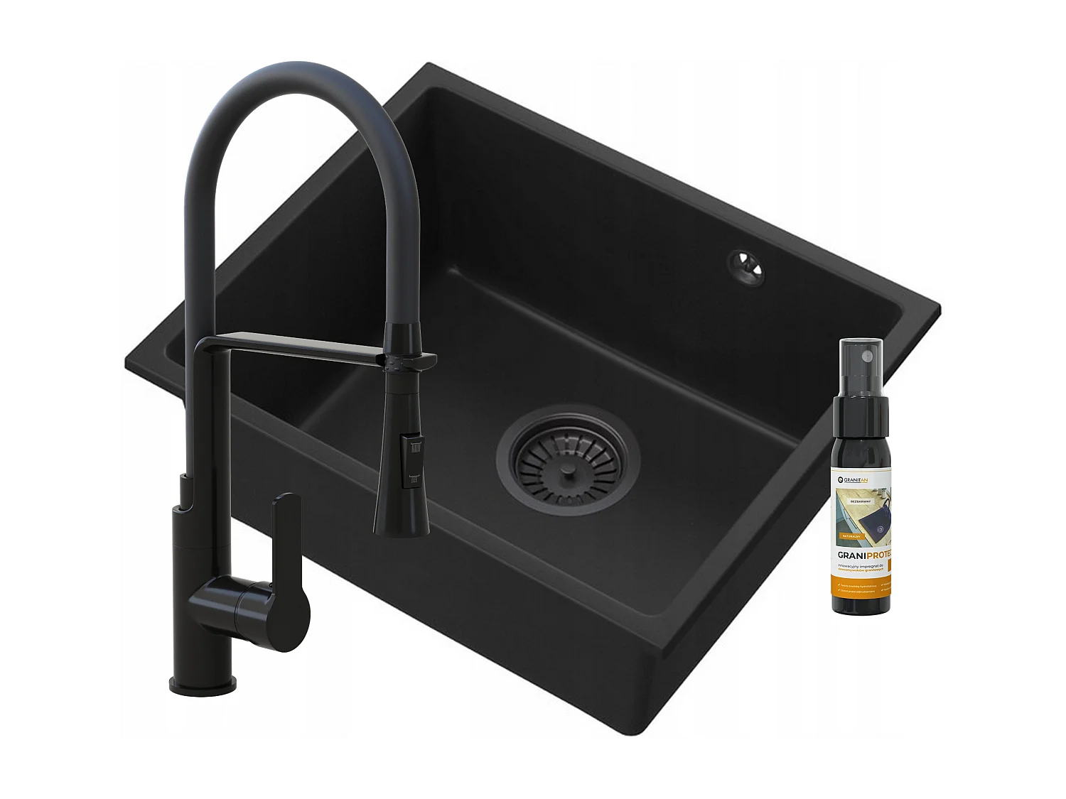 MANADO BLACK UNDERMOUNT SINK+VEGAS MIXER TAP