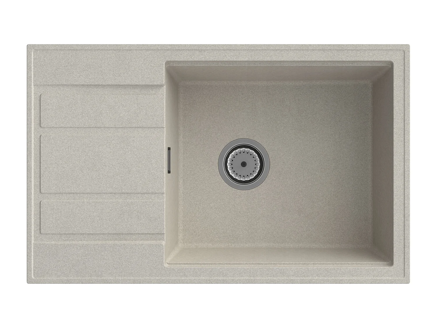 ÉVIER EN GRANIT BEIGE LOUIS SIPHON ROBINET NEXO CHROME