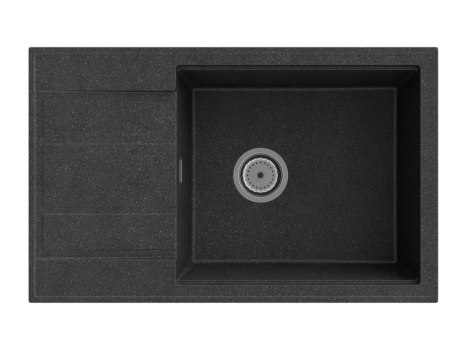 ÉVIER EN GRANIT ÉGOUTTOIR EN GRANIT SIPHON CHROME LOUIS