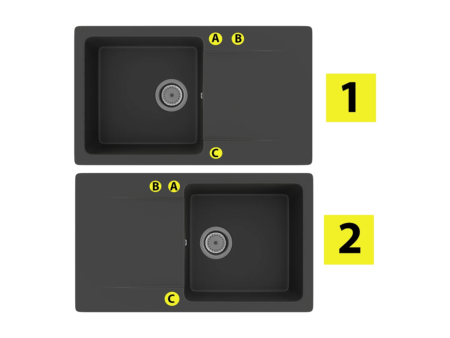 GRAND BACL_ÉVIER EN GRANIT + ROBINETTERIE +