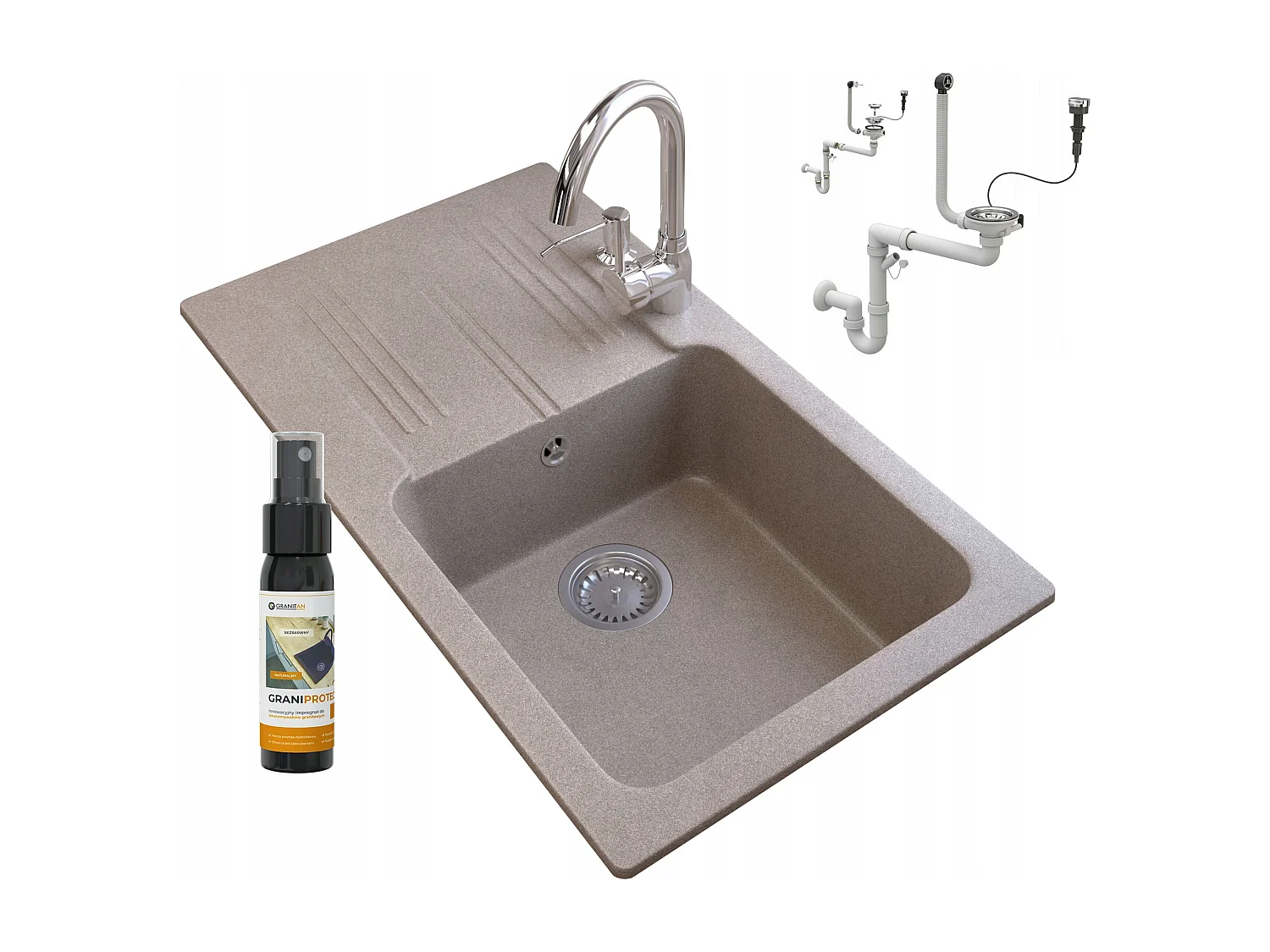 DISTRIBUTEUR DE ROBINET POUR ÉVIER EN GRANIT SIPHON AUTO