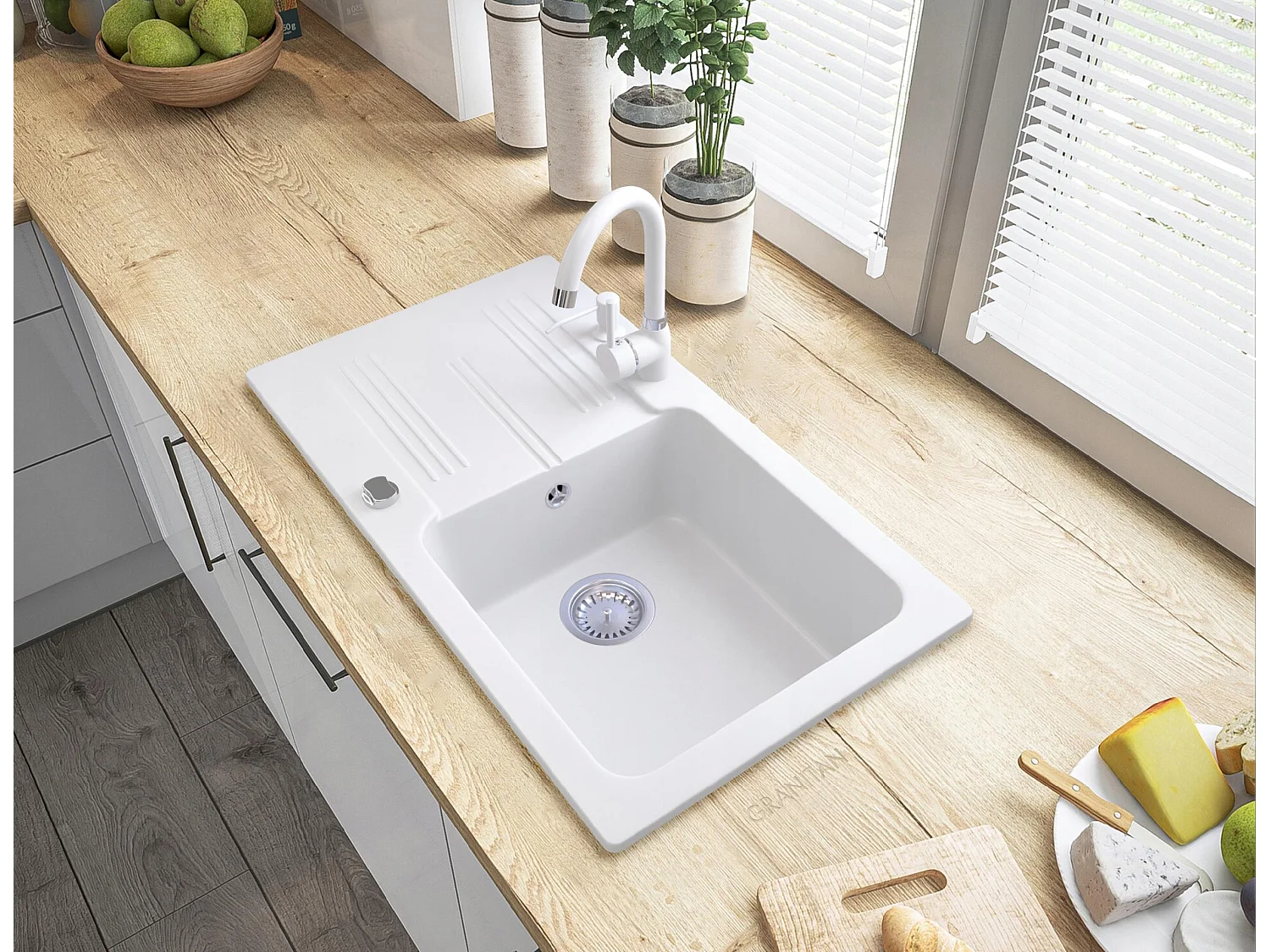 DISTRIBUTEUR DE ROBINET POUR ÉVIER EN GRANIT SIPHON AUTO