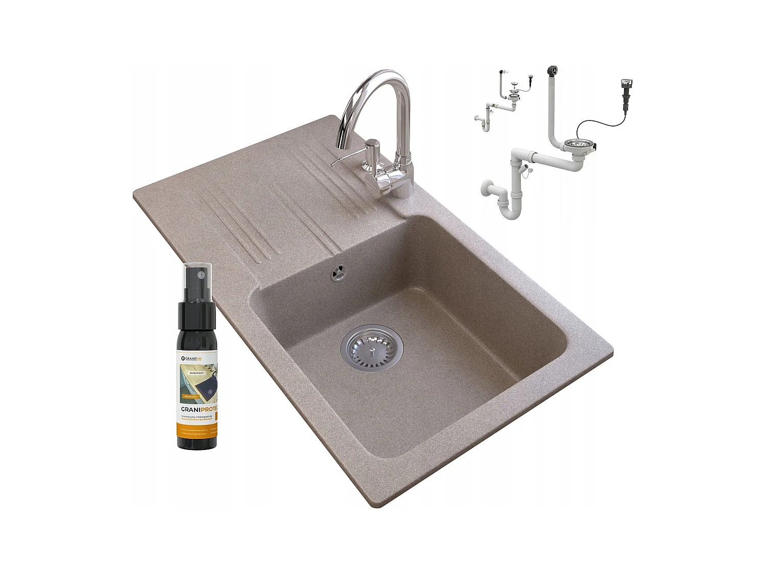 DISTRIBUTEUR DE ROBINET POUR ÉVIER EN GRANIT SIPHON AUTO