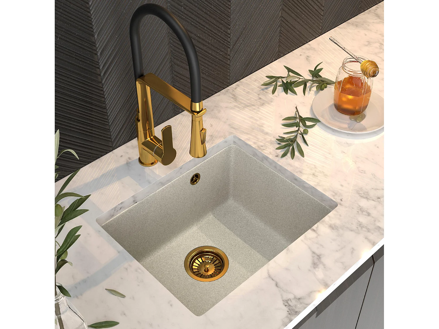 MANADO BEIGE ÉVIER SOUS PLAN GOLD +WATERFALL VEGAS