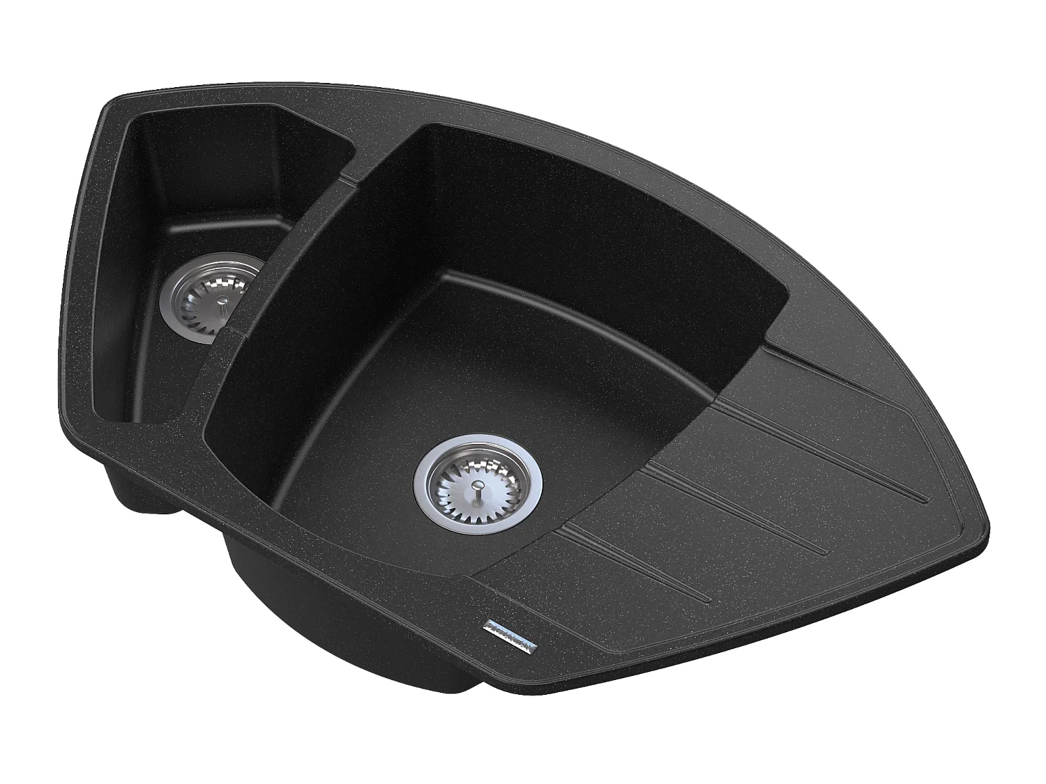 ÉVIER D'ANGLE EN GRANIT + MITIGEUR BEIGE GRIS