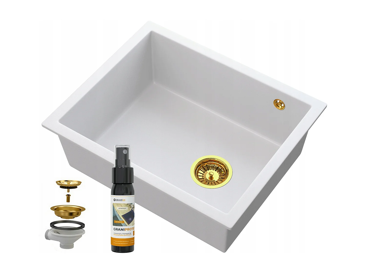 ÉVIER SALIX BLANC SOUS PLAN OR