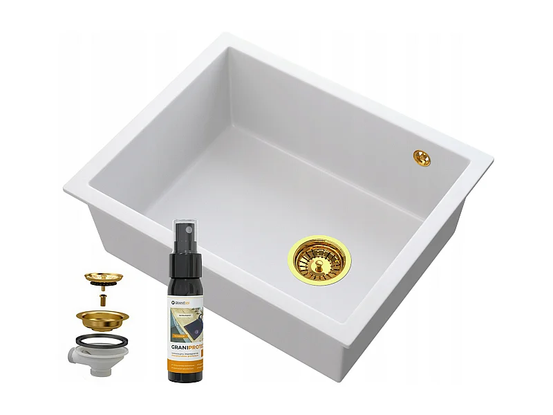 ÉVIER SALIX BLANC SOUS PLAN OR