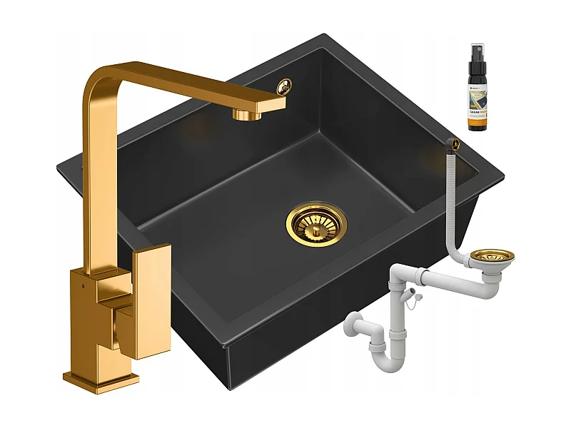 ÉVIER PAVÉ NOIR SOUS PLAN GRANITAN