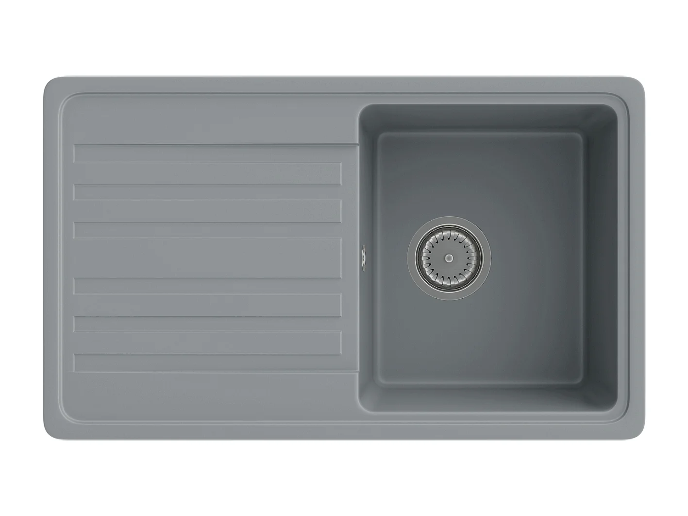 ÉVIER EN GRANIT 1 COMPARTIMENT ÉGOUTTOIR SIPHON GRIS CITRON