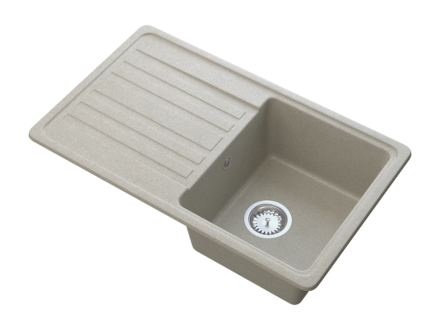 ÉVIER EN GRANIT 1 COMPARTIMENT ÉGOUTTOIR SIPHON BEIGE CITRON