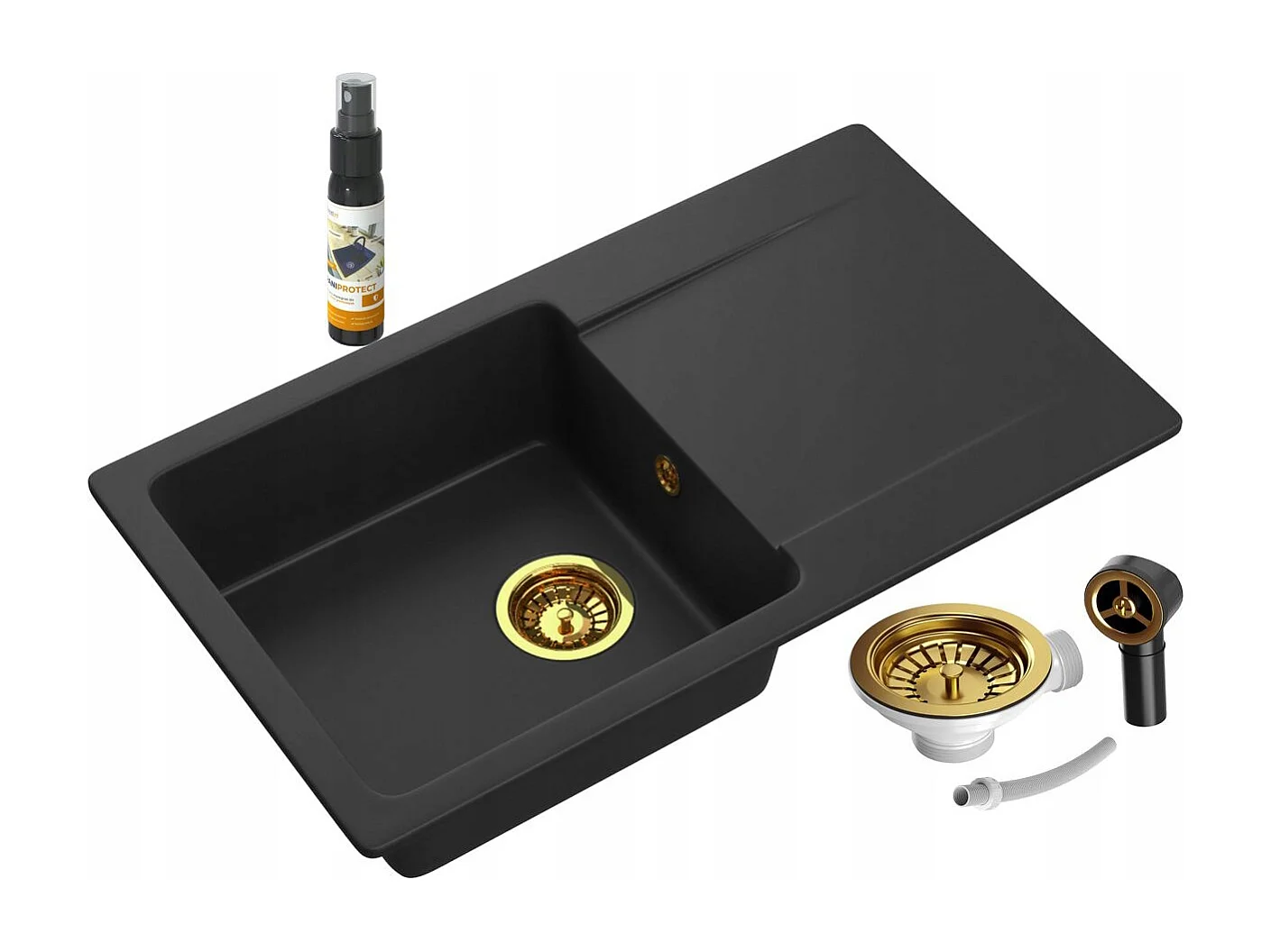 ÉVIER EN GRANIT TRENDY SIPHON GOLD