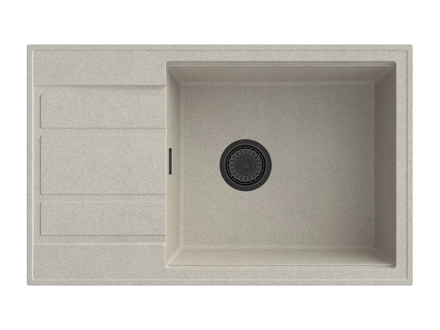 ÉVIER GRANIT BEIGE LOUIS ÉGOUTTOIR SIPHON NOIR