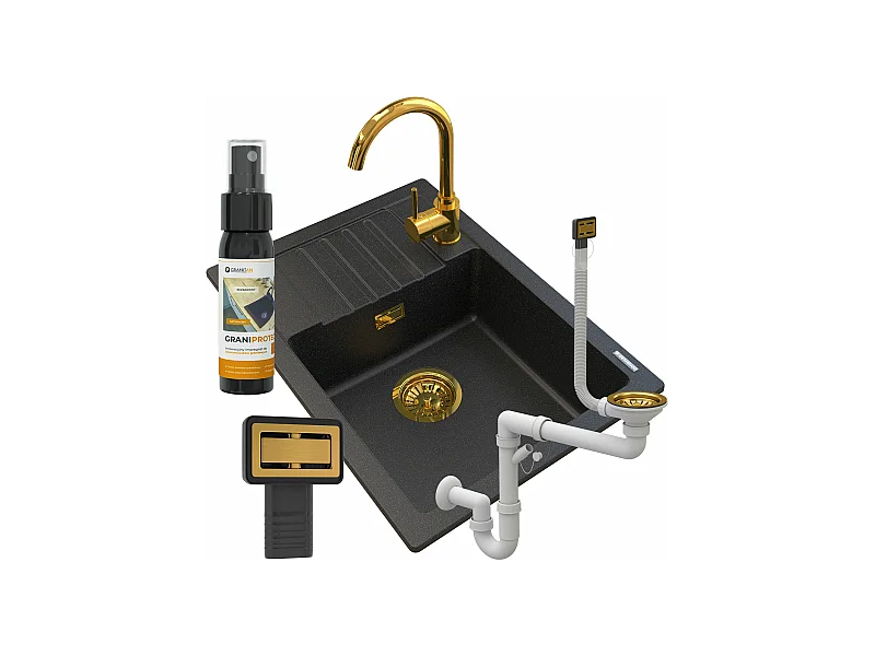 GOLDEN ARGOS GRANITE ÉVIER + BETA MITIGEUR + SIPHON