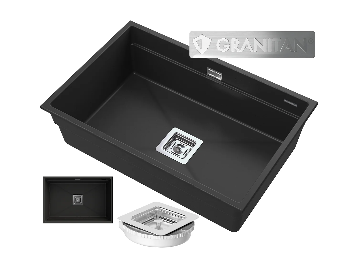 GRANIT ÉVIER SOUS PLAN 1KOM SIPHON SQUARE EPIR