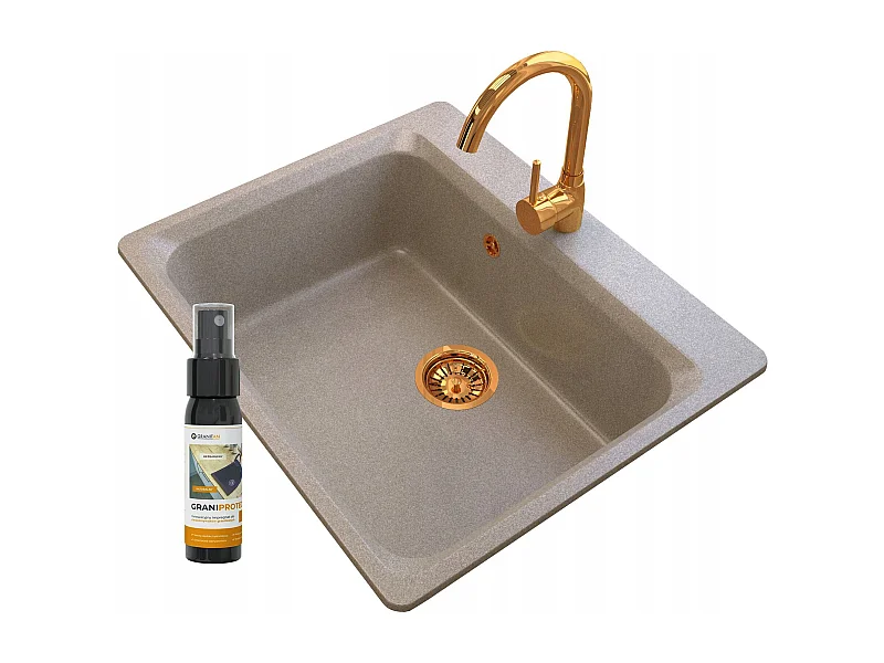 ZLEWOZMYWAK GRANITOWY KUCHENNY ZANTE BATERIA ZŁOTA