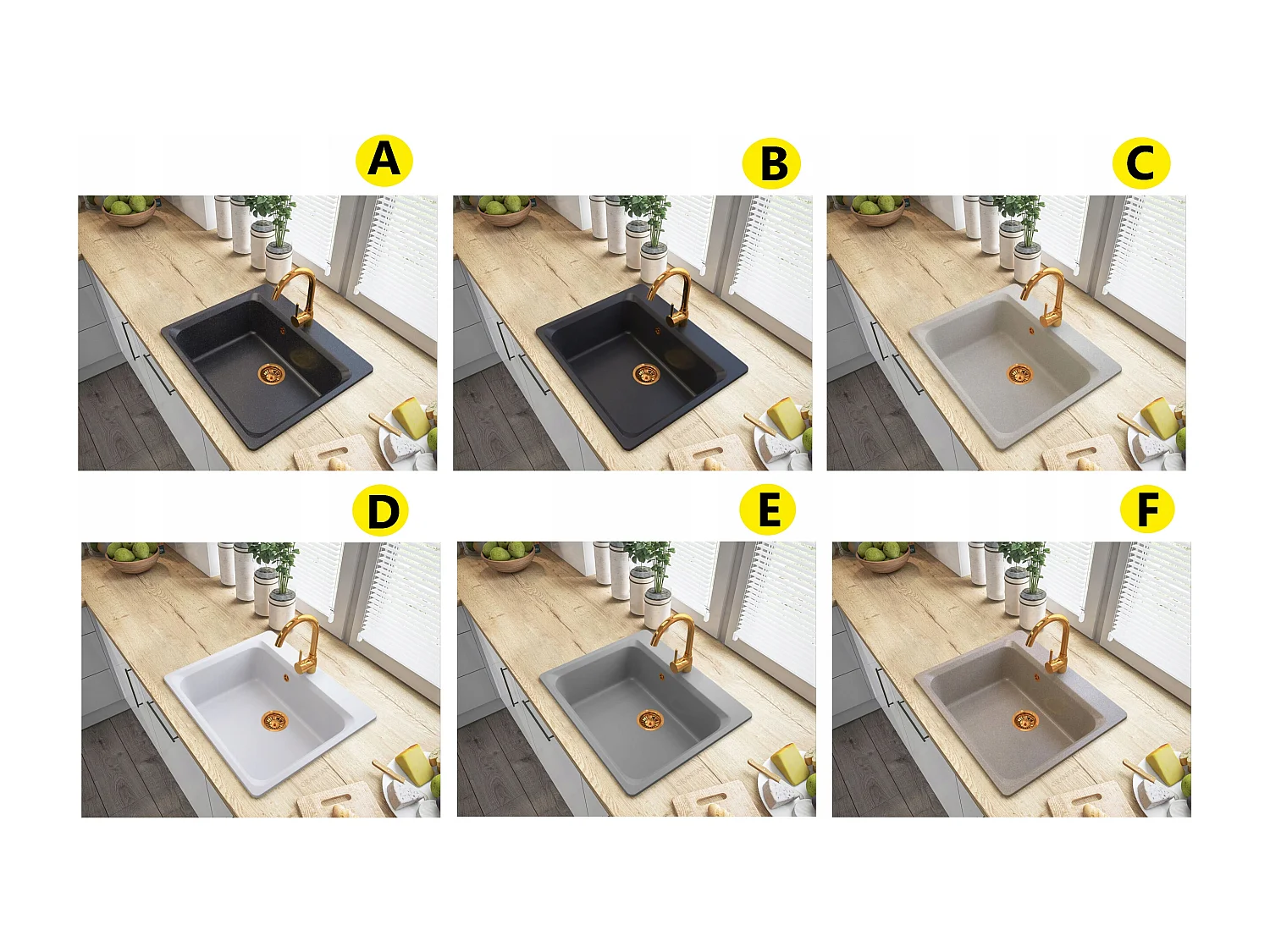 ZLEWOZMYWAK GRANITOWY KUCHENNY ZANTE BATERIA ZŁOTA