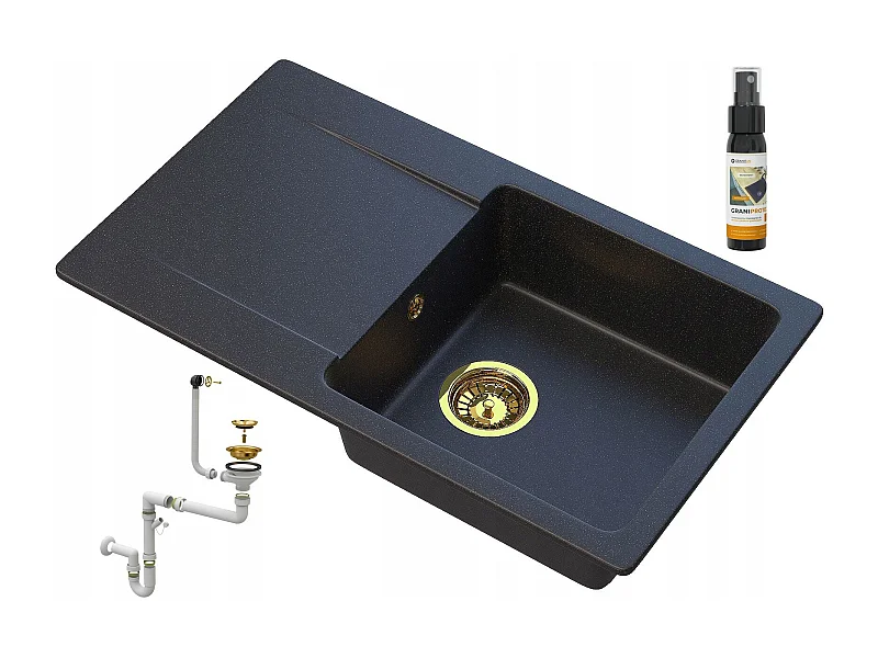 Évier Granit Noir Or - Collection Golden Line