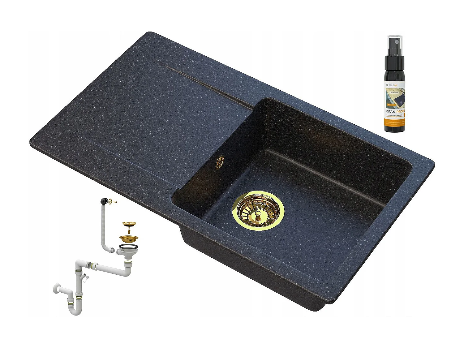 Évier Granit Noir Or - Collection Golden Line