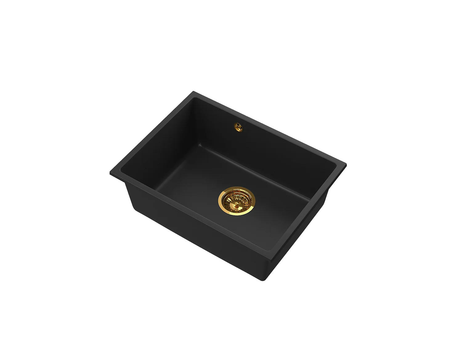 Evier sous plan monocuve en granit Manado 60 siphon or