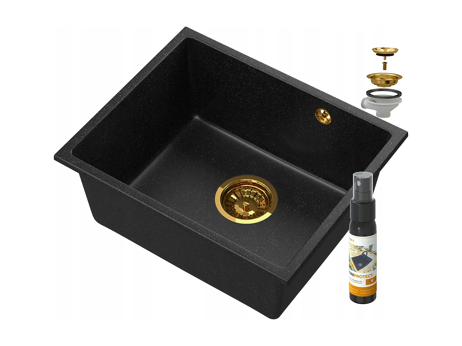 Évier Sous-Plan Granitan Manado Noir Or 50
