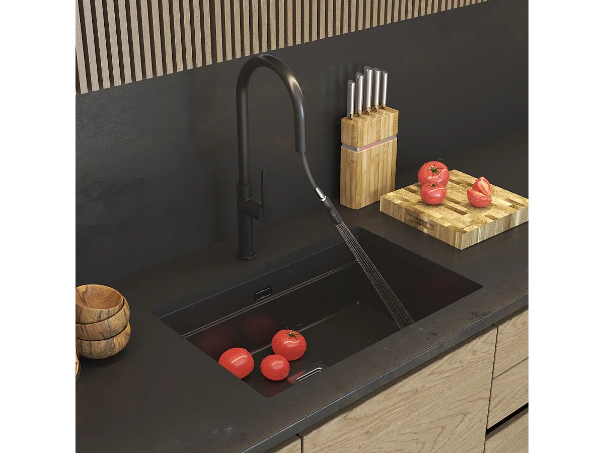 ÉVIER SOUS PLAN NOIR MITIGEUR CUISINE SIPHON SET CUISINE EPIR