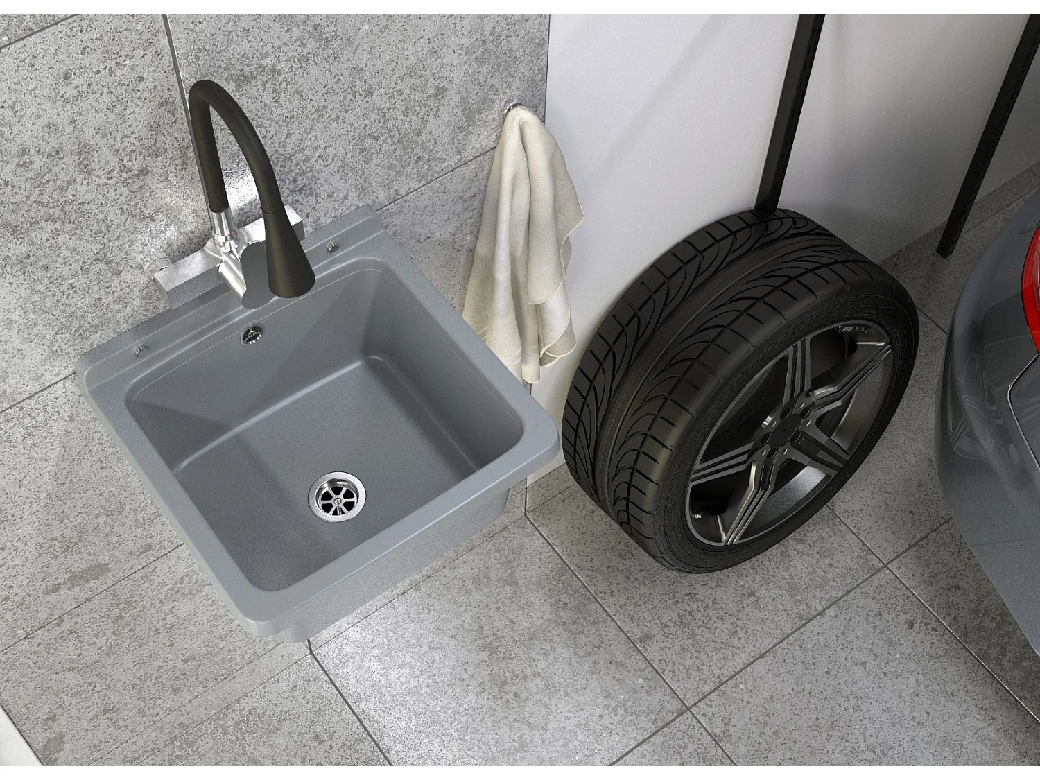 ÉVIER UTILITAIRE TECHNIQUE CHAMBRE GRISE GARAGE CHAUDIÈRE SALLE DE TRAVAIL ORTA