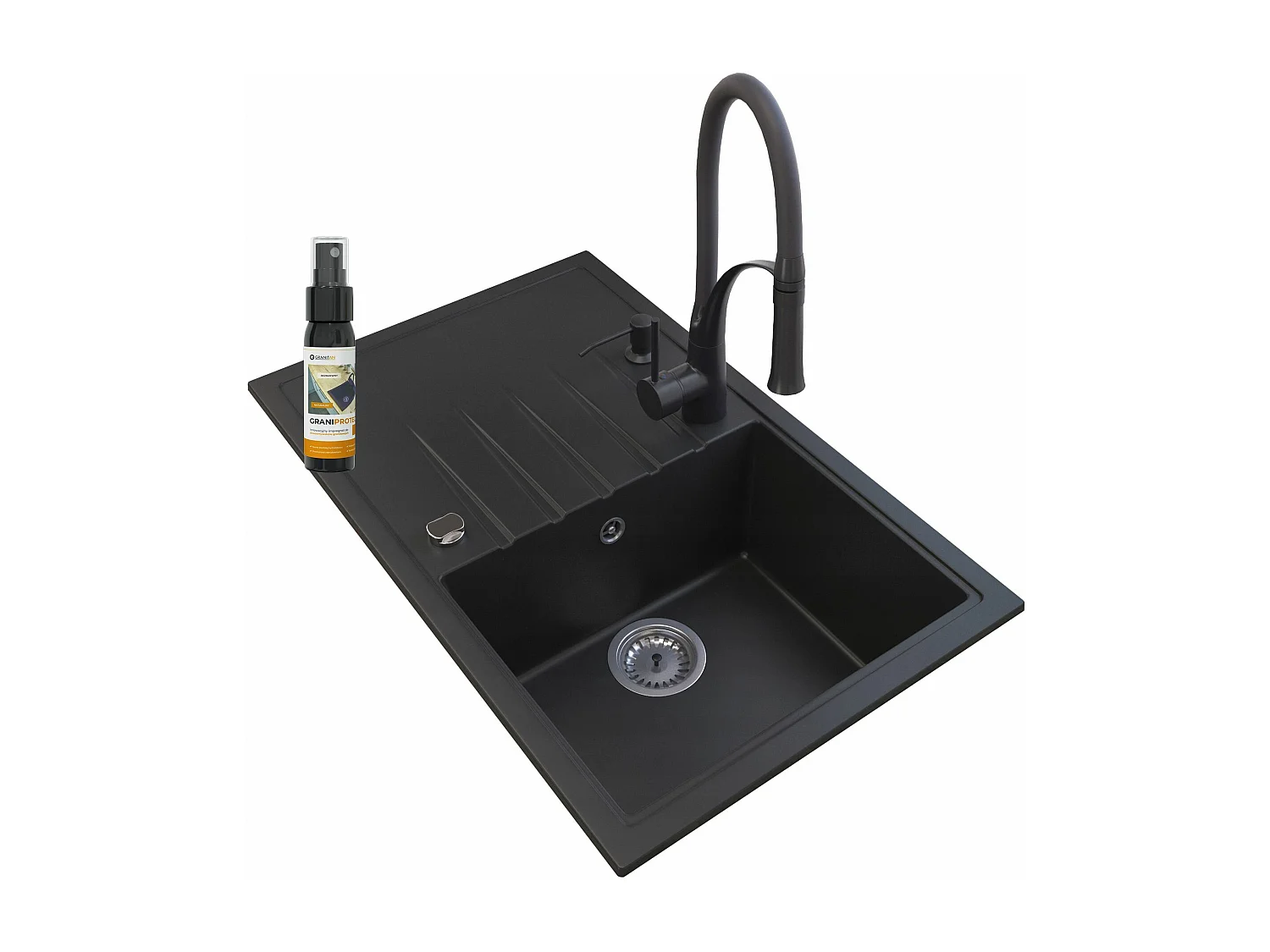 ÉVIER EN GRANIT GRAND BOL ENSEMBLE DE CUISINE