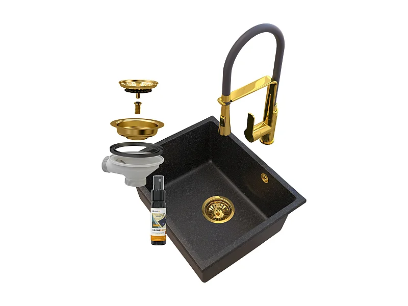 MANADO GOLD ÉVIER SOUS PLAN + ROBINETTERIE VEGAS