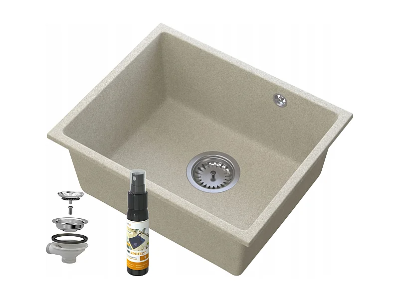 MANADO BEIGE ÉVIER SOUS PLAN CHROMÉ 50