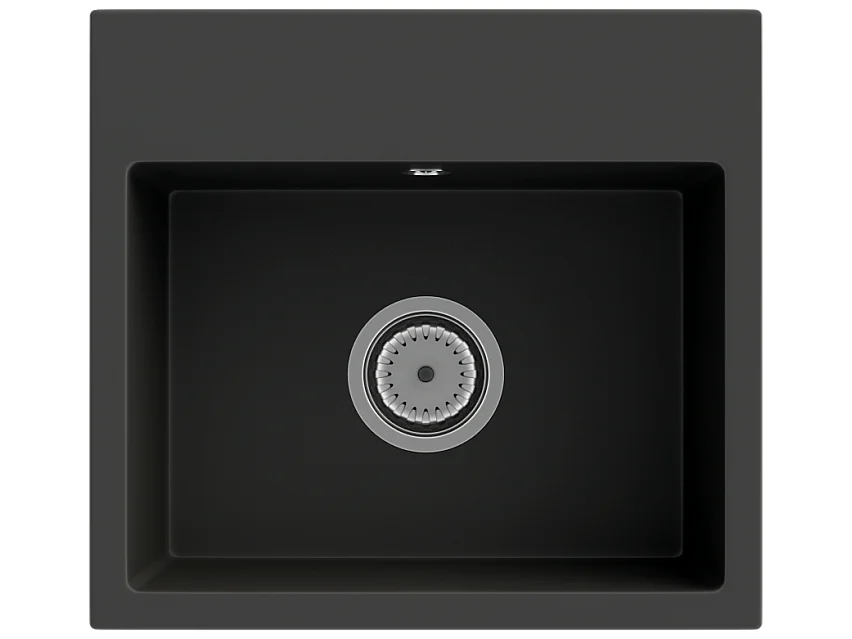 ÉVIER EN GRANIT ROBINET DE CUISINE NOIR PANIER SIPHON CHROME GRANITAN TEOR