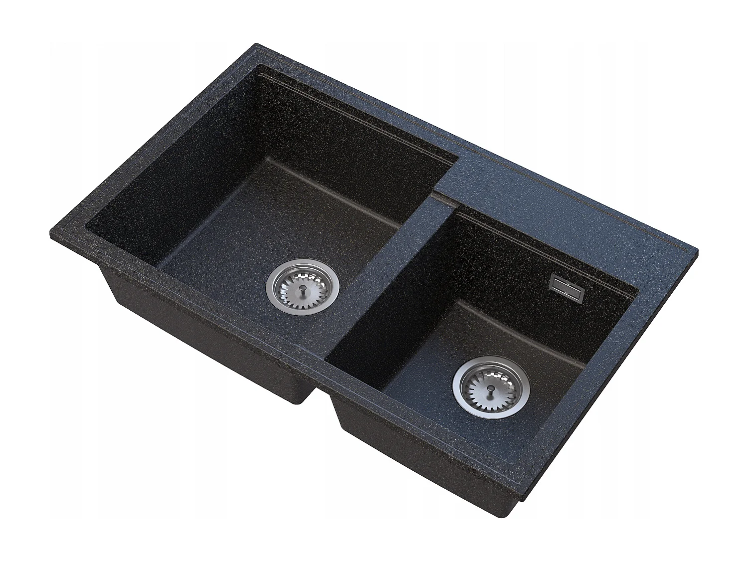 ÉVIER DOUBLE BAC GRANIT DORÉ SIPHON CHROME HECTOR