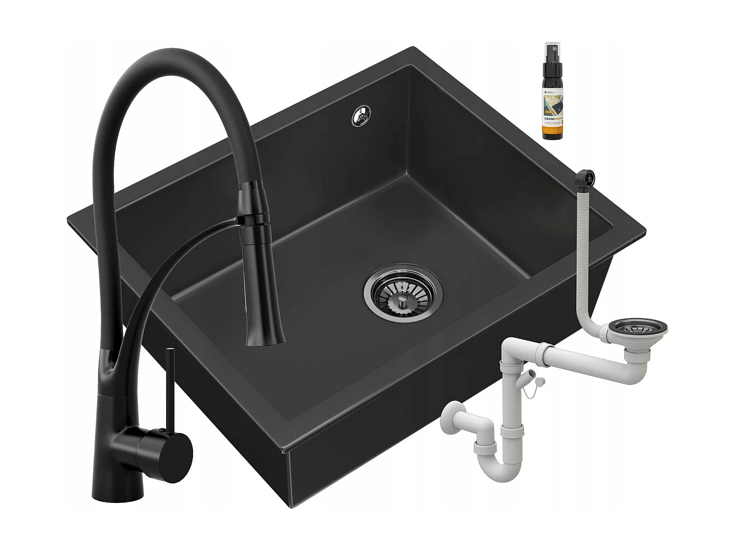 ÉVIER PAVÉ NOIR SOUS PLAN GRANITAN