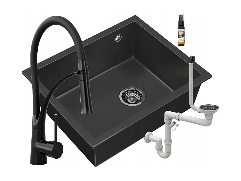 ÉVIER PAVÉ NOIR SOUS PLAN GRANITAN