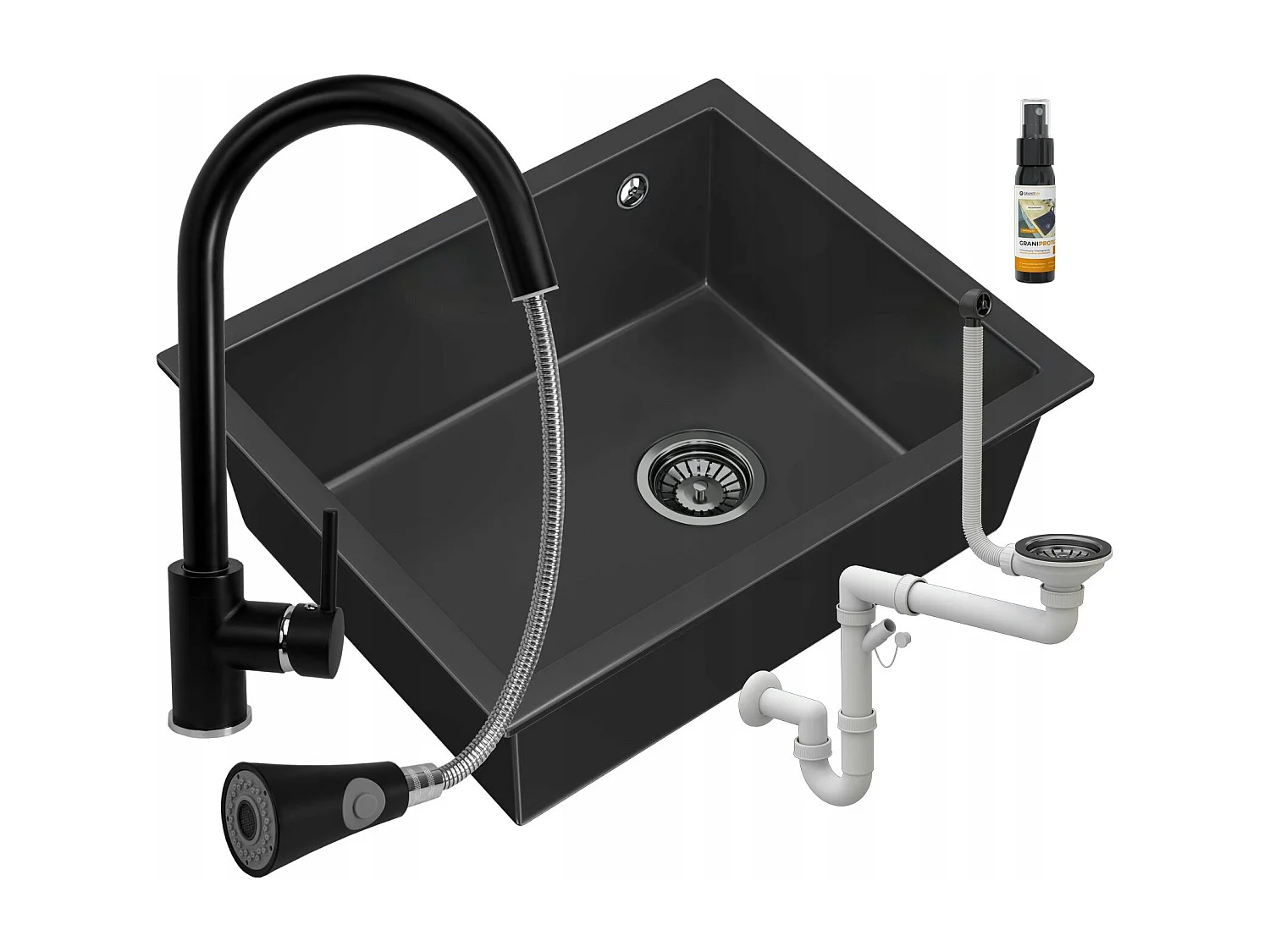 ÉVIER PAVÉ NOIR SOUS PLAN GRANITAN