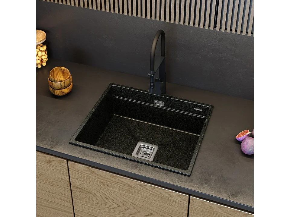 ÉVIER SOUS PLAN GRANIT DORÉ ROBINET SIPHON EPIR 60