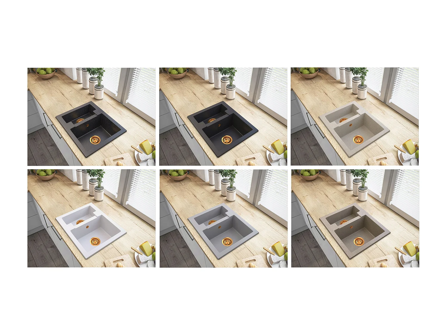 ZŁOTY Syfon zlewozmywak GRANITOWY półtorej komory