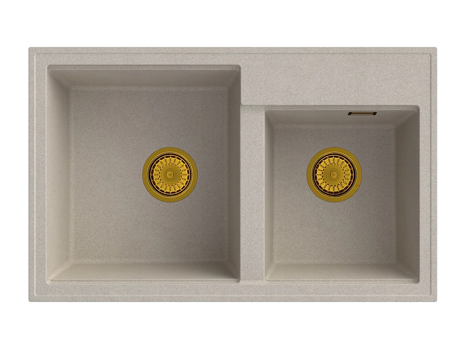 ÉVIER EN GRANIT BEIGE 2 COMPARTIMENTS SIPHON GOLDEN HECTOR