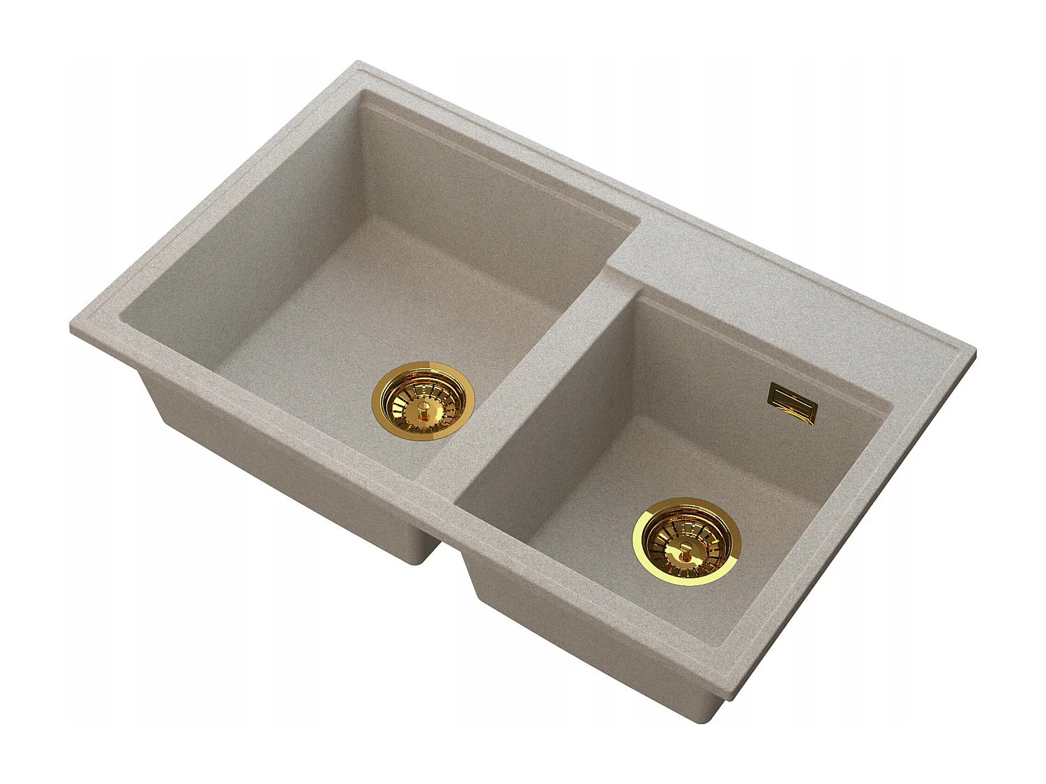 ÉVIER EN GRANIT BEIGE 2 COMPARTIMENTS SIPHON GOLDEN HECTOR
