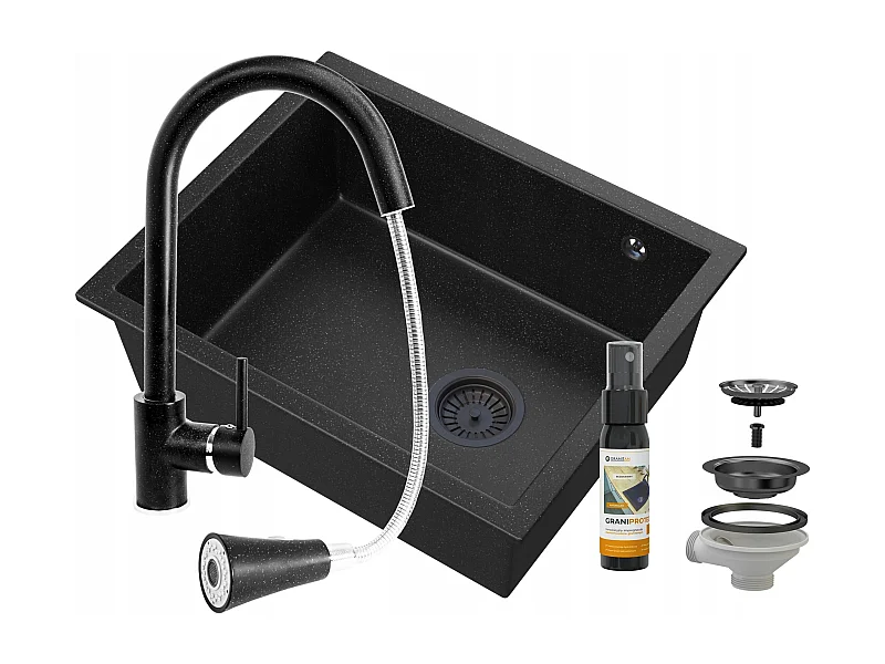 ÉVIER SOUS PLAN EN GRANIT ÉVIER SOUS PLAN EN SALIX NOIR