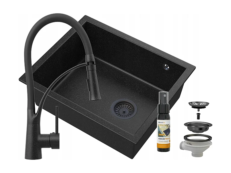 ÉVIER SOUS PLAN EN GRANIT ÉVIER SOUS PLAN EN SALIX NOIR