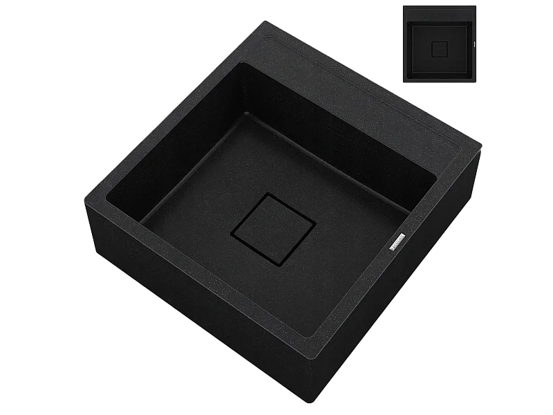 ÉVIER EN GRANIT SCANDINAVE FERMIER NOIR TACHETÉ SIPHON TAVO