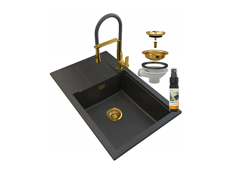 ÉVIER EN GRANIT GOLDEN LOUIS SIPHON BAT VEGAS GOLD