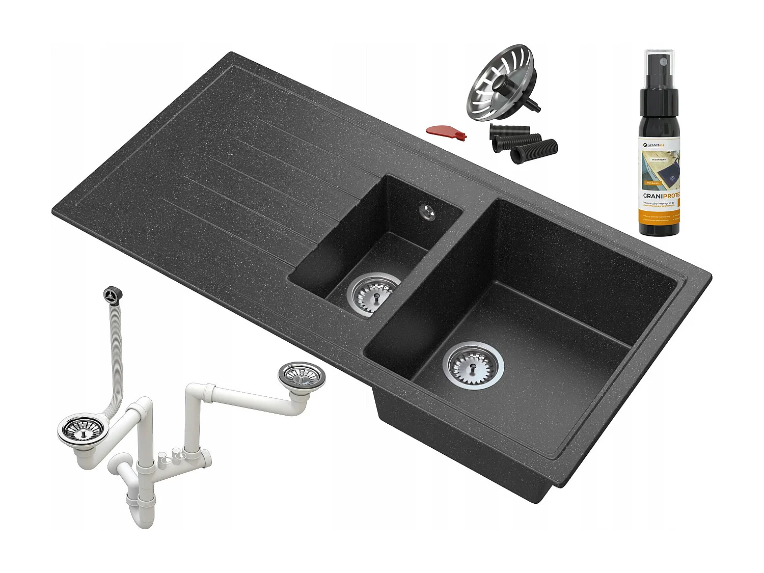 ÉVIER GRANIT SOLARIS IMPERMÉABILISATION SIPHON CLICK KLAK