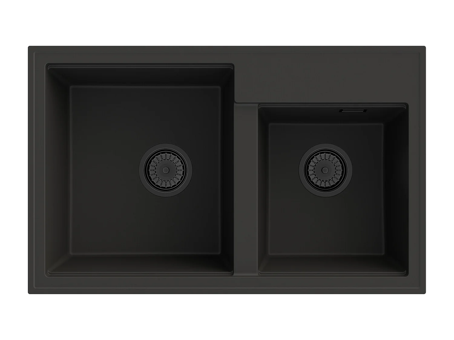 ÉVIER EN GRANIT NOIR ROBINET SIPHON HECTOR NOIR