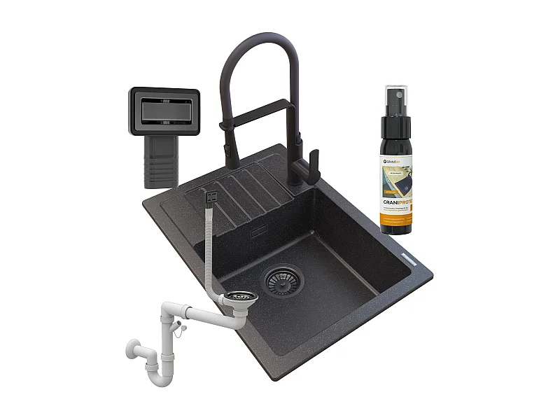 ÉVIER EN GRANIT ARGOS + MITIGEUR VEGAS + SIPHON