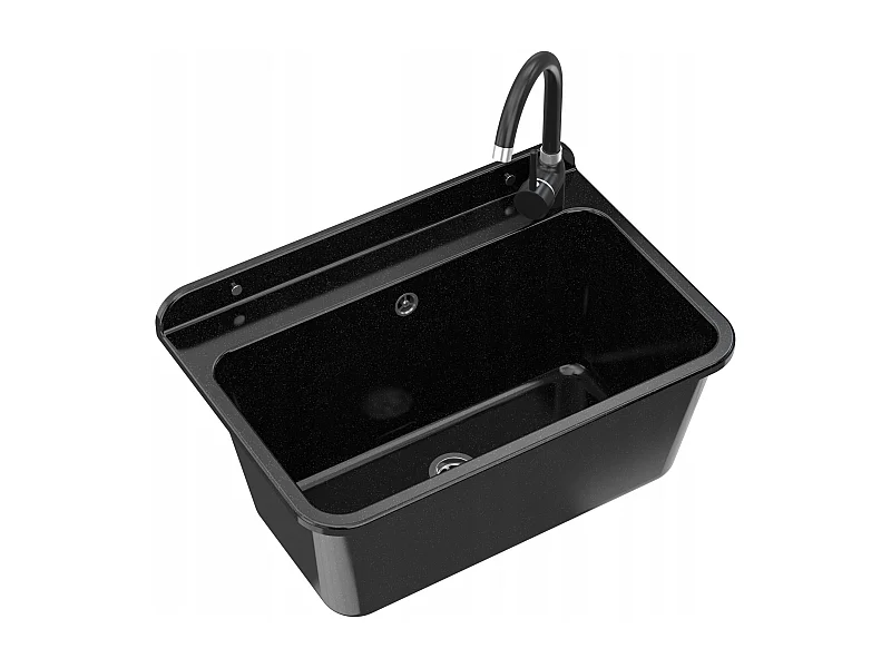 ÉVIER UTILITAIRE ROBINET NOIR GARAGE BUANDERIE