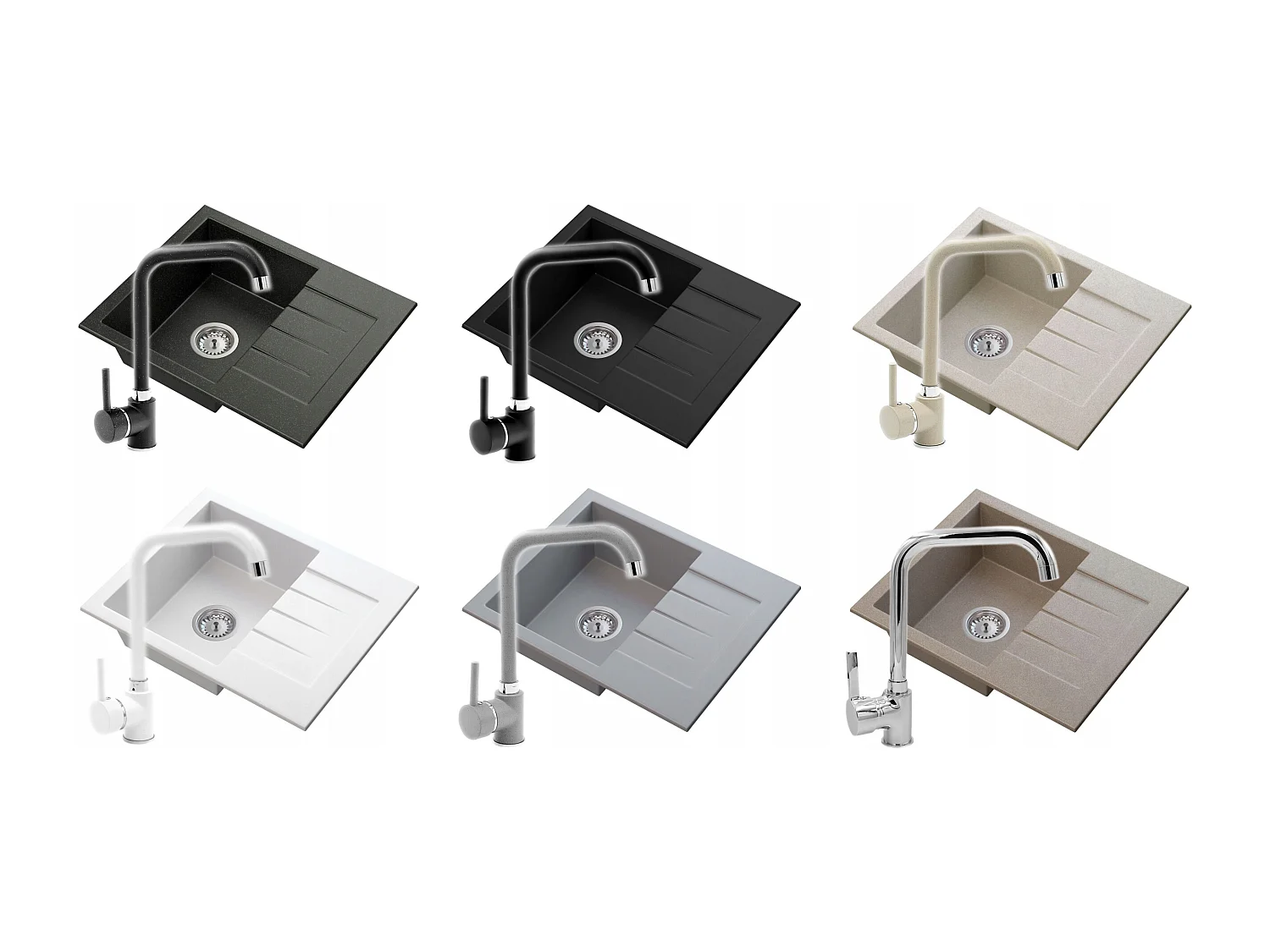 ÉVIER EN GRANIT ROBINETTERIE MURALE SIPHON PREVEX